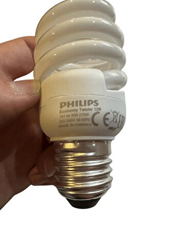 Philips Economy 12W (60W) 827 2700K (Sarı Işık) E27 Duylu Floresan Ampul