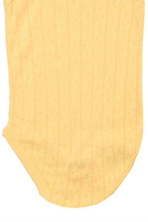 Desenli Askılı Çıtçıtlı Body Sarı