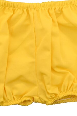Fiyonklu Şortlu Limon Desenli Sarı Takım
