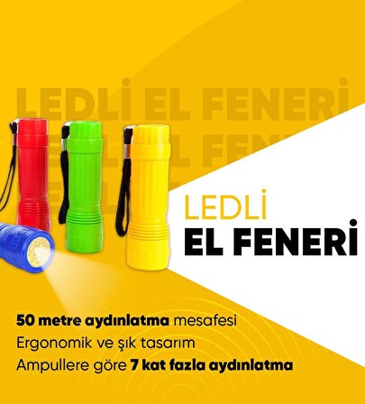 Küçük Led El Feneri Ilk Yardım Feneri 10 Adet