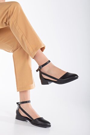 Rayna Kısa Topuk  Cilt Ayakkabı Siyah