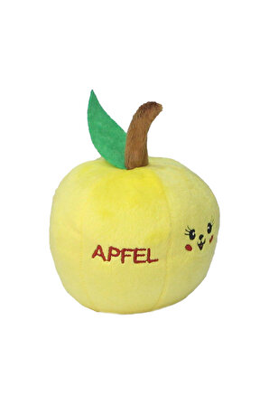 Okul Öncesi Elma Peluş Oyuncak Meyve 10 cm Kelime Öğretici Tr-İng-Alm