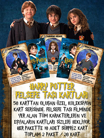 Harry Potter ve Felsefe Taşı Limited Edition Sürpriz 2 Paket Kart 20 Adet - Özel Koleksiyonluk Kart Serisi