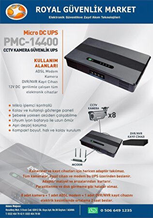 POWERFUL MICRO DC PMC14400 GÜVENLİK UPS ADAPTÖRÜ