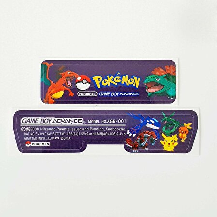 Nintendo GameBoy Advance Arka Yapıştırma Pokemon GBA Back Tag Sticker MODEL 13