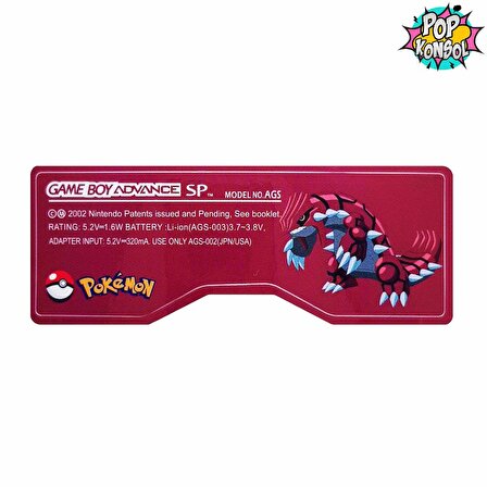 Gameboy Advance SP Arka Etiket Back Label GBA SP Sticker Pokemon MODEL 10
