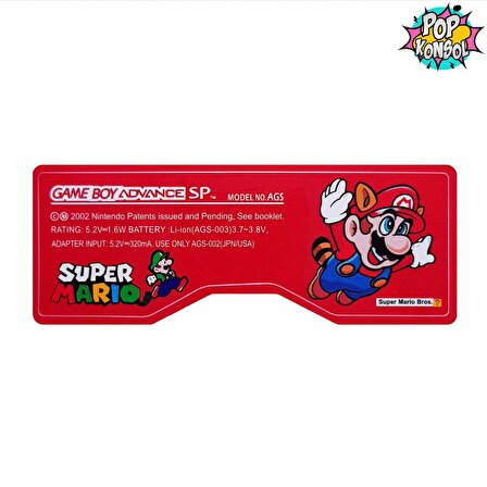 Gameboy Advance SP Arka Etiket Back Label GBA SP Sticker Super Mario Bros. MODEL 12