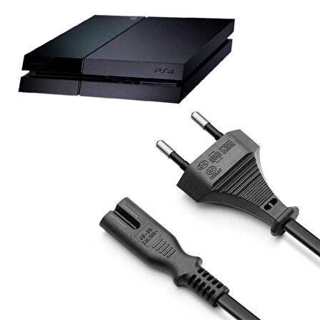 PS4 Güç Kablosu Playstation 4 Uyumlu Güç Kablosu Power 2 pin Kablo