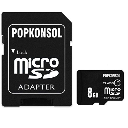 8 GB Mikro SD Hafıza Kartı Class 10 Yüksek Hızlı Mikro SD Kart High Speed Micro SD Card