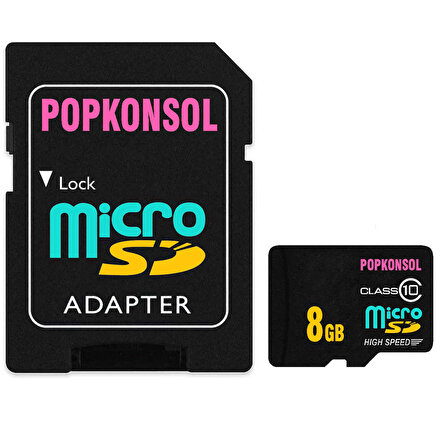 8 GB Mikro SD Hafıza Kartı Class 10 Yüksek Hızlı Mikro SD Kart High Speed Micro SD Card
