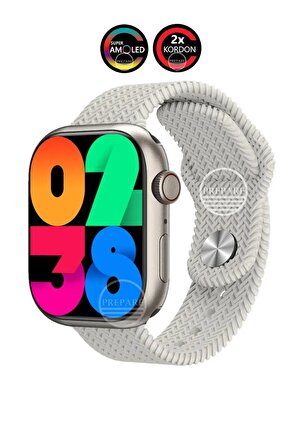 Prepare Watch 8 PR-9 Pro Gri - Beyaz Akıllı Saat