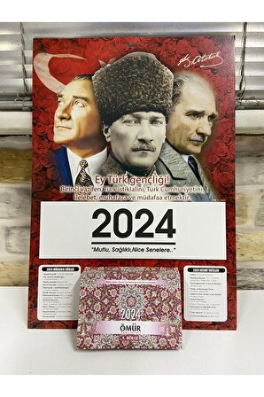 Atatürk Kartonlu Takvim Ömür Yapraklı 