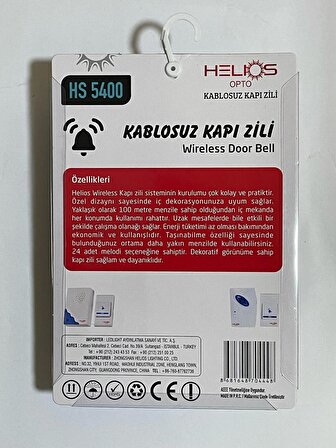 Helios Opto Kablosuz Kapı Zili HS 5400