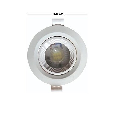 Helios Opto 5W Plastik Beyaz Kasa Yuvarlak Spot 6500K Beyaz HS 1209