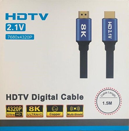 NTC-8001 8K Ultra HD 2.1V 7680x4320p Çözünürlük Destekli 1,5mt Hdmi Kablo
