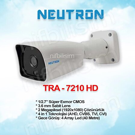 Neutron TRA-7210 2 Megapiksel HD 1920x1080 Bullet Güvenlik Kamerası