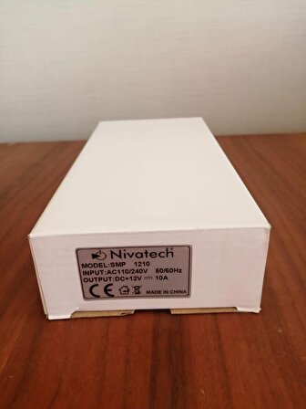Nivatech SMP1210 12 Volt 10 Amper Metal Kasa Adaptör