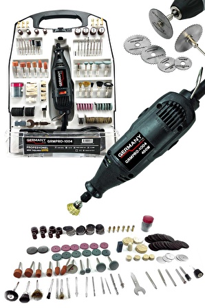 GRMPRO-1004 450 Watt  306 Parça Devir Ayarlı Gravür Makinesi Dremel Taşlama 6 Parça Kesme Setli 