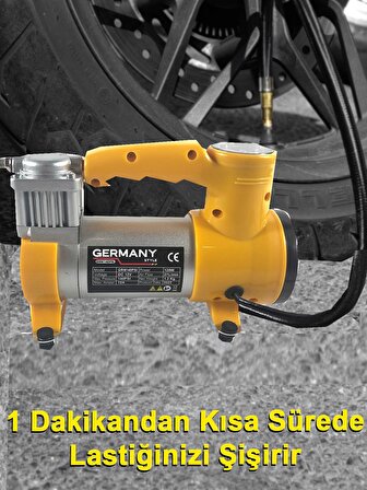 12 V Araba Oto Araç Lastik Şişirme Pompası 160 Psi Metal Gövde  Kompresör