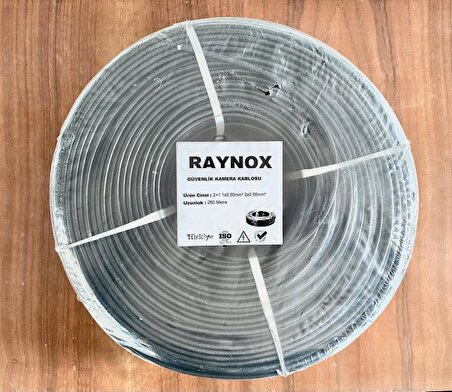 Raynox 2+1 2x0.50mm Dış Ortam 250 Metre CCTV Güvenlik Kamera Kablosu