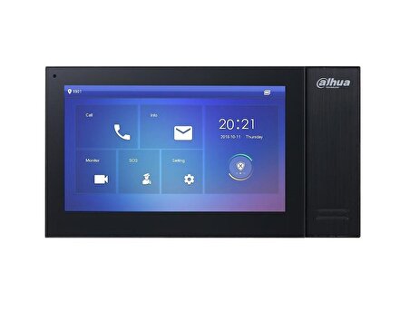 Dahua VTH2421FB-P 7" TFT LCD Dokunmatik Ekran Çok Yönlü Mikrofon Villa Tipi İnterkom İç Ünite Siyah 