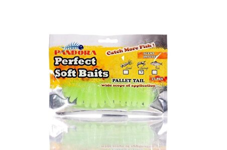 Pandora Perfect Soft Baits Pallet Tail 7 Cm (15'li Paket) Glow
