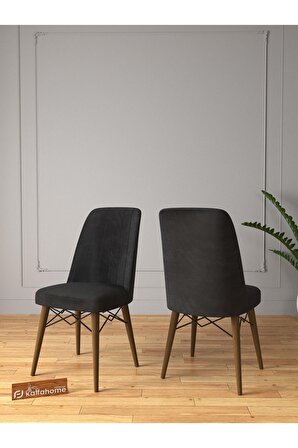 Riff Serisi , 80x130 Kapalı 80x170 Açık Barok Mutfak Masa Takımı 4 Siyah Sandalye