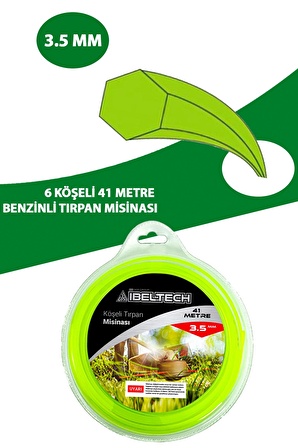 Germany Style 6 Köşe 3.5 mm 41 Metre Tırpan Misinası Sağlam Dayanıklı Misina İbeltech