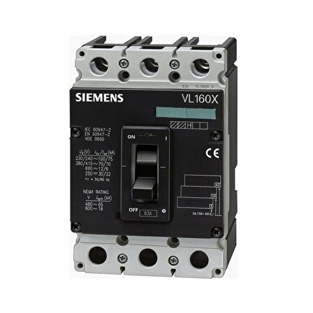 3VL1705-1DD33-0AA0 3x50A 55Ka Kompakt Şalter Siemens 