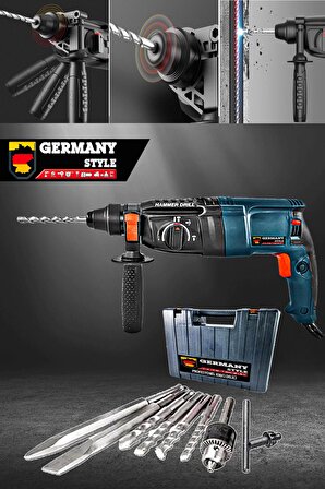 Germany Style GRM-99880VFX Kırıcı Delici 2-28mm E-Power Çelik Şanzıman Bakir Sargili Kırıcı Delici H