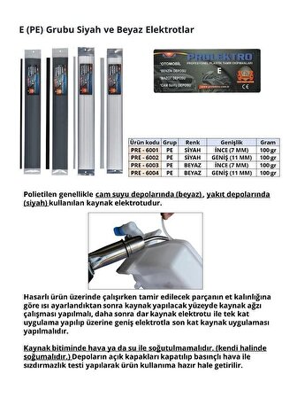 Prolektro Kaynak Çubuk (E) Pe (Poli̇eti̇len) Geniş Beyaz 11 mm (Paket Içi̇ 12 Adet) Plastik Kaynak Elektrot