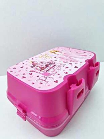Optizon Princess Dikdörtgen Çatallı Kaşıklı Beslenme Kutusu