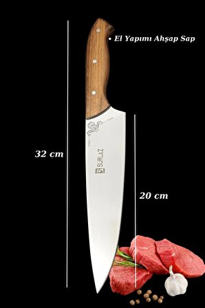 Şef Bıçağı Japon Şef Bıçağı Kamp Bıçağı Özel Seri Bıçak 3'lü Set