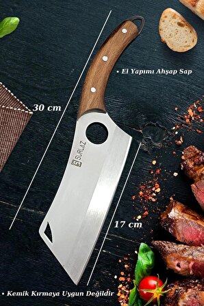 Satır Zırh Bıçak Seti 3 Parça Pratik Et Bıçakları Kamp Mutfağı Hediyelik Bıçak