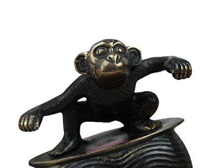 Pirinç Sörfçü Maymun Figür