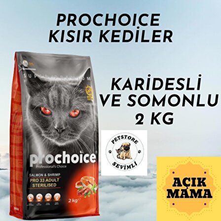 Pro Choice Karidesli ve Somonlu Açık Kısır Kedi Maması 2 KG
