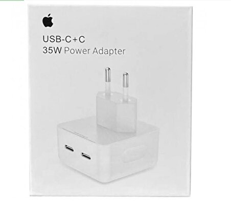 Apple Uyumlu 35 W Çift USB-C Bağlantı Noktalı Şarj Adaptörü ve Usb-c Lightning Şarj Kablosu 1m