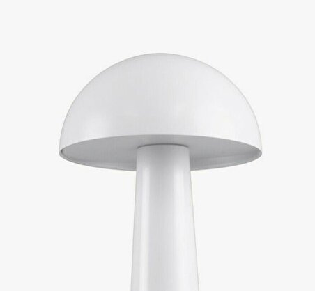 Mantar Masa Lambası 1800mah Pil Dokunmatik Şarj Edilebilen Kablosuz 9x21 cm Beyaz Renk
