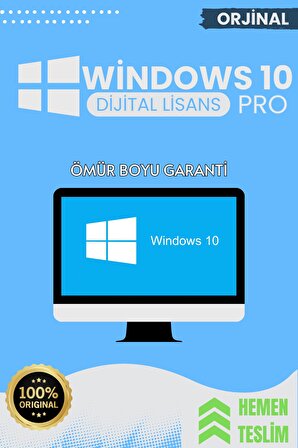 Windows 10 Professional Dijital Lisans Anahtarı Ömür Boyu Lisans GARANTİLİ FATURALI T447Y584ESD-TR