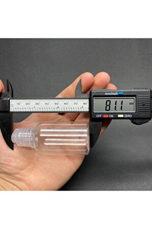 100 Adet 50 Cc Tombul Model Plastik Şişe - Yeni Şeffaf Fliptop Kapaklı - Açılır Kapanır Kapaklı