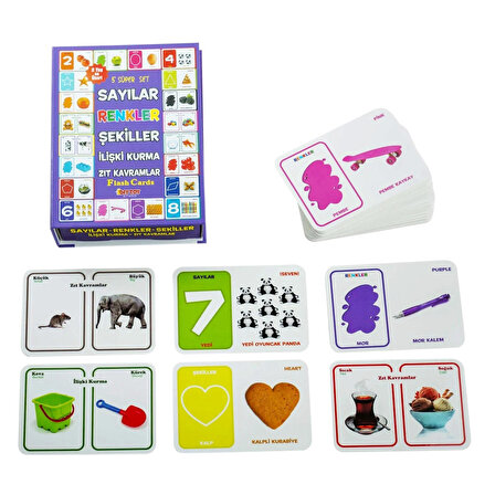 Diytoy Sayılar Renkler Şekiller Ilişki Kurma Zıt Kavramlar Eğitici Kartlar Oyun Seti