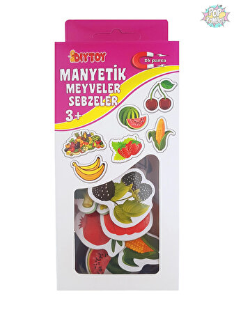 Diytoy Manyetik Meyveler Sebzeler Buzdolabı Magnet Eğitici Oyuncak Seti