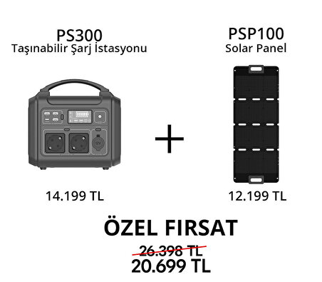 PS300 Taşınabilir Şarj İstasyonu ve PSP100 Solar Panel