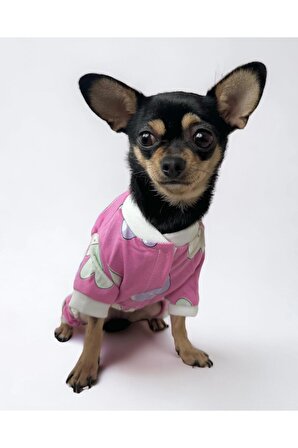 Hearts Pinky Cırtcırtlı Köpek Tulumu, Köpek Kıyafeti