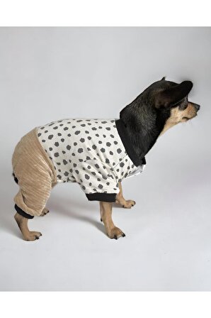 Spe Milky Dots Cırtcırtlı Köpek Tulumu, Köpek Kıyafeti