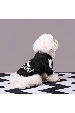 Siyah Adidog Gerçek 3 İplik 20-45kg Köpek Sweatshirt, Hoodie, Orta ve Büyük Irklar için