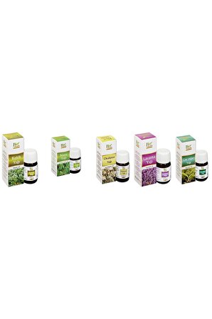 Kekik Nane Okaliptüs Lavanta Çay Ağacı Bitkisel Masaj Yağı 5li Set