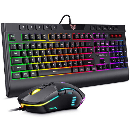 Oyun Savaşçıları için Profesyonel RGB Işıklı Klavye ve RGB Işıklı Hızlı Yanıt Veren DPI Mouse Seti