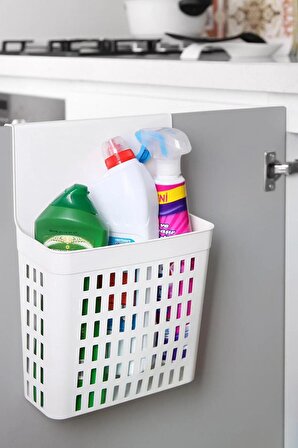 2 Adet Askılı Dolap Içi Düzenleyici Plastik Deterjanlık Beyaz Renk