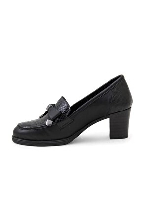 Mammamia D24YA-3835 Deri Topuklu Kadın Ayakkabı - Siyah